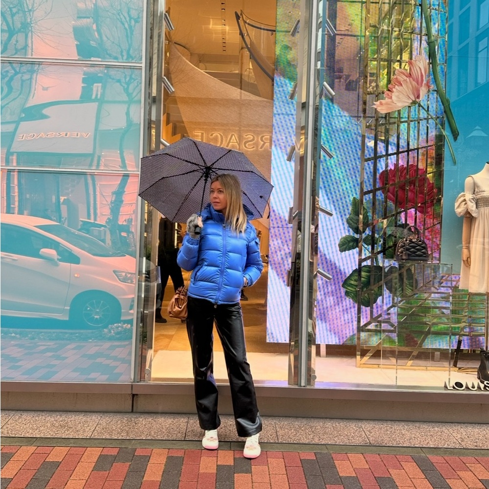 Moncler Sky Blue and Olive Puffer Jacket
